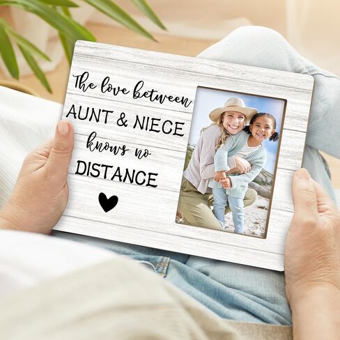 Aunt Niece Auntie Gifts إطارات صور مقاس 4x6، هدايا للعمات من إطار صور خشبي لابن أخيه، هدايا طويلة المسافة الحب بين إطارات صور العمة وابنة الأخ لعرض الحائط والطاولة in Kuwait