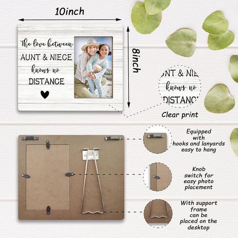 Aunt Niece Auntie Gifts إطارات صور مقاس 4x6، هدايا للعمات من إطار صور خشبي لابن أخيه، هدايا طويلة المسافة الحب بين إطارات صور العمة وابنة الأخ لعرض الحائط والطاولة in Kuwait
