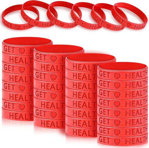 Quelay 100 Pcs Heart Health Awareness Bracelets Valentines Day Wristbands Red Heart Silicone Bracelets Rubber Bracelets for Heart Cancer Awareness Valentines Day Christmas Gift in Saudi Arabia