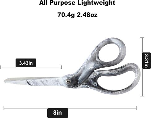 LIVINGO All Purpose Scissors - 8" Sharp Heavy Duty Fabric and Paper Shears with Gradient Pink Color Coating Stainless Steel Blade and Comfort Smooth Grip for Office Home Arts, Crafts in Saudi Arabia