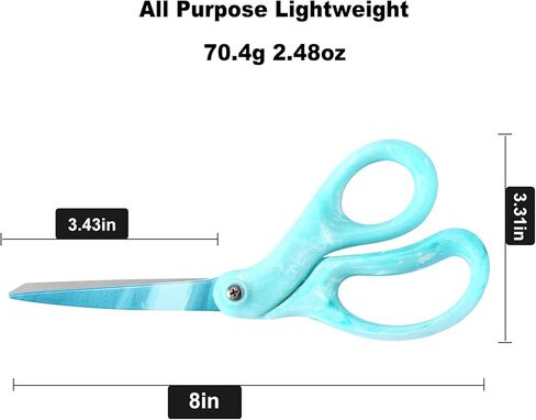 LIVINGO All Purpose Scissors - 8" Sharp Heavy Duty Fabric and Paper Shears with Gradient Pink Color Coating Stainless Steel Blade and Comfort Smooth Grip for Office Home Arts, Crafts in Saudi Arabia