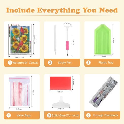 SENQAO Sunflowers Diamond Art Kits for Adults, Full Drill Diamond Dots Paintings for Beginners, Round 5D Paint with Diamonds Pictures Gem Art Painting Kits DIY Adult Crafts Kits 12x16inch in Kuwait