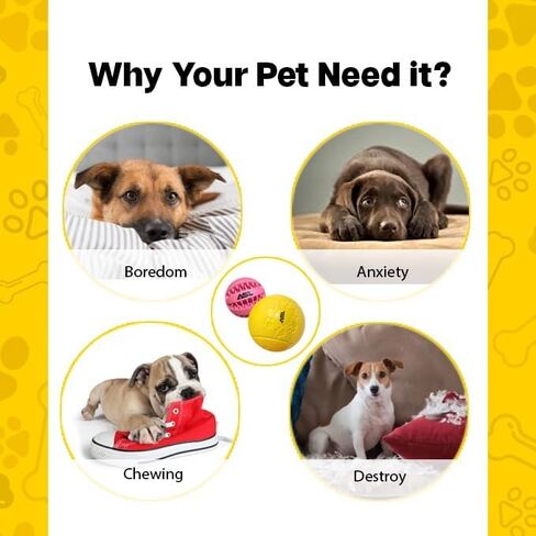 Pet Puzzle Toy 1 Pack (2 Balls) – Treat Dispensing, Chew & Interactive Dog Toys for Mental Stimulation, Slow Feeding, Dental Care, Teething Relief, Training, Boredom, Enrichment, and Smart Dogs. in Kuwait