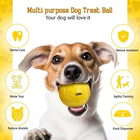 Pet Puzzle Toy 1 Pack (2 Balls) – Treat Dispensing, Chew & Interactive Dog Toys for Mental Stimulation, Slow Feeding, Dental Care, Teething Relief, Training, Boredom, Enrichment, and Smart Dogs. in Kuwait