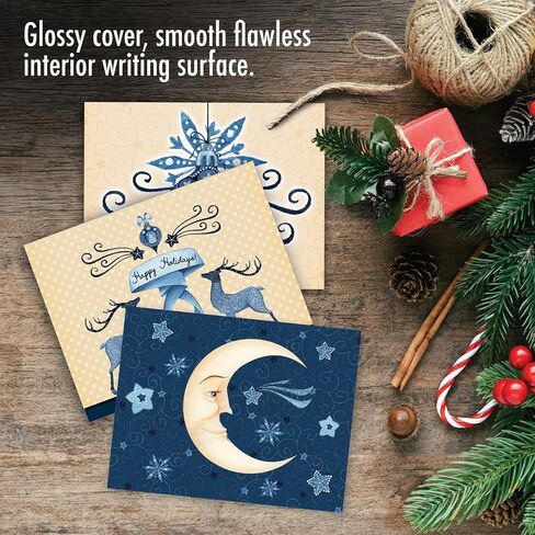 The Best Card Company Variety Pack of 10 Christmas Greeting Cards with Envelopes, Humor Holiday Assortment for Men and Women (10 Designs, 1 Each) - Fancy Reindeer AM6751XSG-B1x10 in Saudi Arabia