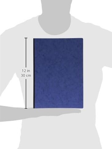 Clairefontaine - Ref 791464C - Age Bag Clothbound Notebook (192 Pages) - A4 Size, Lined Rulings, 90gsm Brushed Vellum Paper - Blue Leather Effect Cover in Kuwait