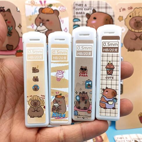 4 Pcs Capybara Mechanical Pencils with Refills 0.5mm Cute Capybara Mechanical Pencil Cartoon Mechanical Pencils Kawaii Office School Pencil for Kids Students Women Girls Boys Pencils (4 Set-Capybara) in Saudi Arabia