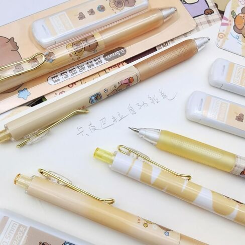 4 Pcs Capybara Mechanical Pencils with Refills 0.5mm Cute Capybara Mechanical Pencil Cartoon Mechanical Pencils Kawaii Office School Pencil for Kids Students Women Girls Boys Pencils (4 Set-Capybara) in Saudi Arabia