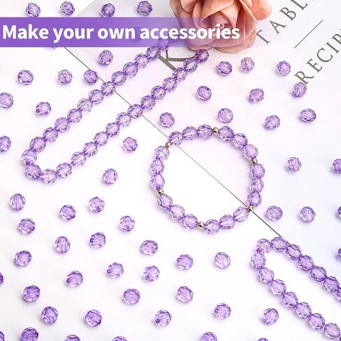 BONNY BOXX 1000pcs 6mm Acrylic Faceted Round Crystal Beads Transparent White Loose Spacer Craft Beads for DIY Bracelet Necklace Earring Keychain Jewelry Making Bags Decoration in Saudi Arabia