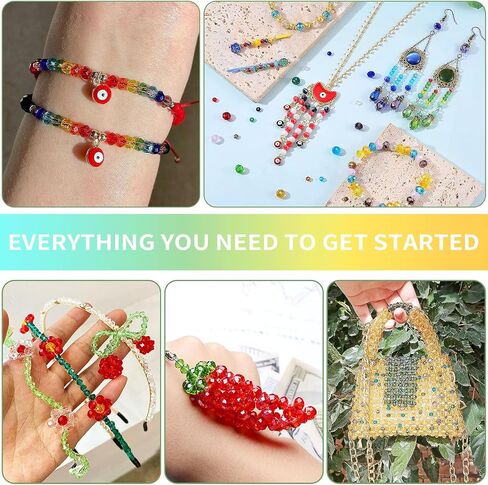 BONNY BOXX 1000pcs 6mm Acrylic Faceted Round Crystal Beads Transparent White Loose Spacer Craft Beads for DIY Bracelet Necklace Earring Keychain Jewelry Making Bags Decoration in Saudi Arabia