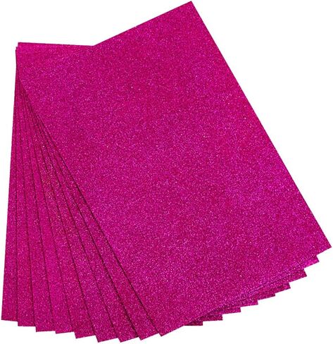 10 Pcs Sticky Glitter Foam Sheets Assorted Colors EVA Foam Sheets Glitter Cardstock Paper with Adhesive Backing for Kids Art Projects Hot Pink in Saudi Arabia