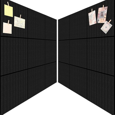 Nuanchu 18 Pack Black Felt Cork Bulletin Board 11.8 x 11.8 Inch Square Felt Cork Wall Large Cork Tiles Christmas Bulletin Boards, Tiles Pin Board Organizer Office Home Alternative Photo Board in Saudi Arabia