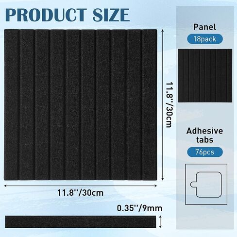 Nuanchu 18 Pack Black Felt Cork Bulletin Board 11.8 x 11.8 Inch Square Felt Cork Wall Large Cork Tiles Christmas Bulletin Boards, Tiles Pin Board Organizer Office Home Alternative Photo Board in Saudi Arabia