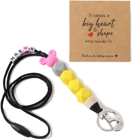 حبال قابلة للانفصال للمعلم الأولي (A-Z) لشارات الهوية، هدايا عيد الميلاد للمعلم للنساء، حبل مدرسي لطيف بقلم رصاص in Kuwait