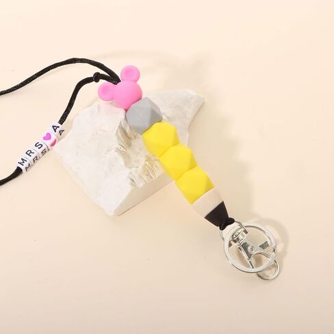 حبال قابلة للانفصال للمعلم الأولي (A-Z) لشارات الهوية، هدايا عيد الميلاد للمعلم للنساء، حبل مدرسي لطيف بقلم رصاص in Kuwait