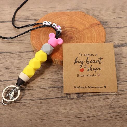 حبال قابلة للانفصال للمعلم الأولي (A-Z) لشارات الهوية، هدايا عيد الميلاد للمعلم للنساء، حبل مدرسي لطيف بقلم رصاص in Kuwait