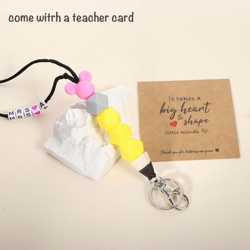 حبال قابلة للانفصال للمعلم الأولي (A-Z) لشارات الهوية، هدايا عيد الميلاد للمعلم للنساء، حبل مدرسي لطيف بقلم رصاص in Kuwait