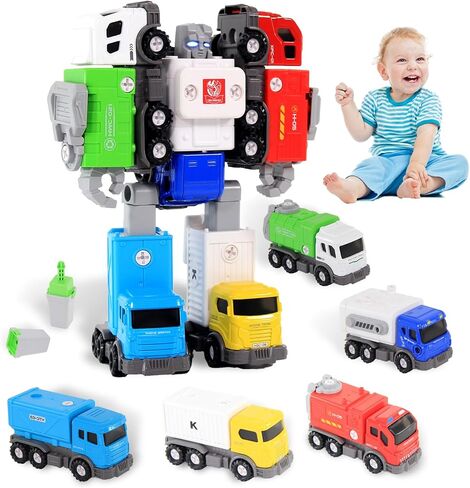 5 in 1 Transforming Robot Toys for 5-7 Kids Take Apart Toys Gift for 3+ Boys Girls Birthday Christmas Vehicles Playset Firetruck Toys Combined Robot in Saudi Arabia