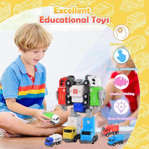 5 in 1 Transforming Robot Toys for 5-7 Kids Take Apart Toys Gift for 3+ Boys Girls Birthday Christmas Vehicles Playset Firetruck Toys Combined Robot in Saudi Arabia
