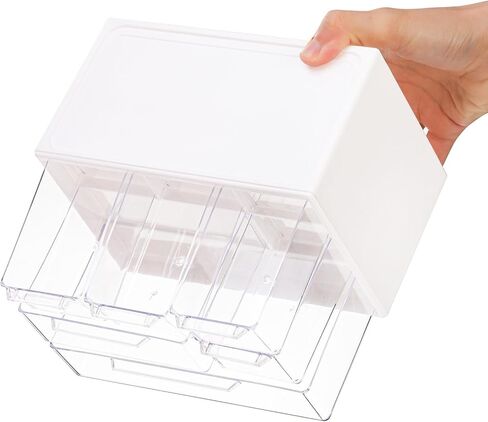 3 قطع من البلاستيك لتخزين أدراج سطح المكتب من Okllen، منظم أدراج صغير مع 6 أدراج قابلة للإزالة، منظم تخزين مكتب صغير قابل للتكديس لمجموعة المكاتب المنزلية، 7 بوصة طول × 4 بوصة عرض × 4.7 بوصة ارتفاع، أبيض in Kuwait