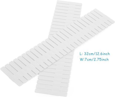 Onerbuy 8pcs Adjustable Grid Drawer Dividers DIY Plastic Closet Separator Tidy Organizer Container for Underwear Socks Belt Office Supplies(White) in Saudi Arabia