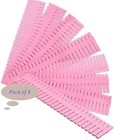 Onerbuy 8pcs Adjustable Grid Drawer Dividers DIY Plastic Closet Separator Tidy Organizer Container for Underwear Socks Belt Office Supplies(White) in Saudi Arabia