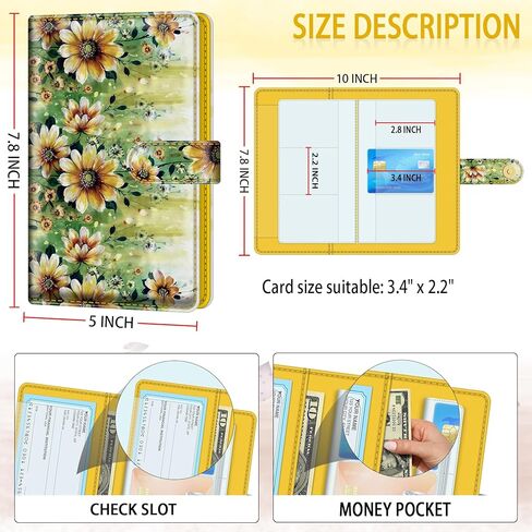 bvya RFID Blocking Business Card Organizer Book Wallet, PU Leather Business Card Holder for Women & Men, Credit Card Organizer Binder 96 Card Slots (Up to 192 Business Cards) in Kuwait