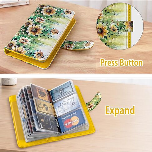 bvya RFID Blocking Business Card Organizer Book Wallet, PU Leather Business Card Holder for Women & Men, Credit Card Organizer Binder 96 Card Slots (Up to 192 Business Cards) in Kuwait
