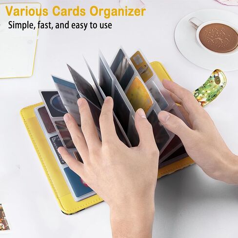 bvya RFID Blocking Business Card Organizer Book Wallet, PU Leather Business Card Holder for Women & Men, Credit Card Organizer Binder 96 Card Slots (Up to 192 Business Cards) in Kuwait