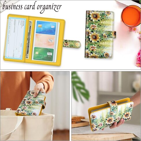 bvya RFID Blocking Business Card Organizer Book Wallet, PU Leather Business Card Holder for Women & Men, Credit Card Organizer Binder 96 Card Slots (Up to 192 Business Cards) in Kuwait
