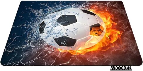 Sport Rectangle Gaming Mousepad Cool Soccer Ball Art,Amazing Football Pattern Mouse Pad Mouse Mat for Computer Desk Laptop Office 9.5 X 7.9 Inch Non-Slip Rubber in Saudi Arabia