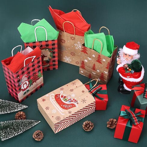 السيد Pen- أكياس هدايا عيد الميلاد بمقابض، 12 عبوة، 8.8 بوصة × 10.6 بوصة، 11 نمطًا، أكياس ورق عيد الميلاد، حقائب عيد الميلاد للهدايا، أكياس هدايا العطلات، حقيبة هدايا عيد الميلاد، حقيبة عيد الميلاد، أكياس هدايا عيد الميلاد in Kuwait