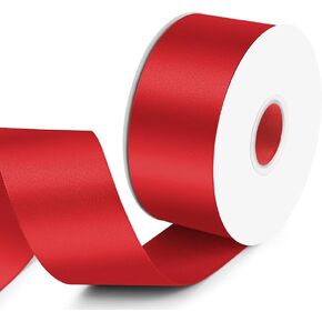 1-1/2" x 25 Yards Double Faced Satin Ribbon - White Silk Ribbon with Spool - Ideal for Gift Wrapping, Floral Bouquets, Crafts, Wedding Party Decorations, Christmas and Sewing Projects