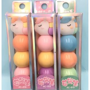 Cute Multi Color Highlighters, Pastel Color Highlighter, Kid Friendly Pens (Magical Unicorn Highlighter Pens, Pack of Three)