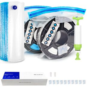 YOOPAI Filament Vacuum Storage Bags Kit, 20 PCS Filament Storage Bags for Filament Dry With Desiccants/ Humidity Indicator Cards/Hand Pump, 3d Printer Filament Storage Bags 30*34cm (11.81*13.38 in)
