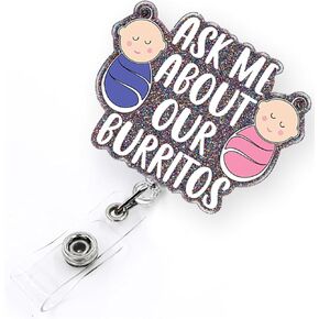 I'm Trying My Best Funny Badge Reel Retractable for Nurse Nursing RN Doctor Medical Worker & Teacher | Cute Pink Nurse ID Name Tag Badge Holder with Alligator Clip & 24" Durable Nylon Cord | Acrylic