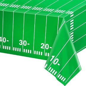 2 PCS 54"x108" Football Tablecloth, Football Themed Plastic Table Cover, First Down Football Birthday Gender Reveal Superbowl 2024 Party Decoration Supplies