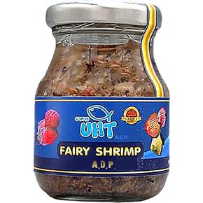 A.D.P. UHT Fresh Fairy Shrimp 75 جم (2.64 أونصة) طعام الأسماك الاستوائية عالي البروتين 74.41٪ علف سمك لجميع أنواع الأسماك والأسماك الصغيرة، نمو سريع وتعزيز اللون، غرق بطيء، تغذية صحية طبيعية