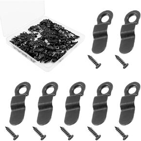 50 PCS Picture Frame Turn Buttons Metal Bow Shape Photo Frame Backing Clips Hardware with Screws for Hanging Pictures, Drawing, Photos, Crafts (1Inch ,Black)