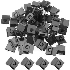 Heyous 100PCS Photo Frame Clips Black Metal S Hook Back Plate Serrated Clip Photo Frame Hardware for Photo Frame and Canvases