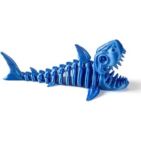 3D Printed Articulated Shark Toy – Fun, Movable Skeleton Design for Desk Decor, Fidget & Decompression, Cute Rainbow Shark Model for Adults with Autism & ADHD, Premium Quality-Yellow