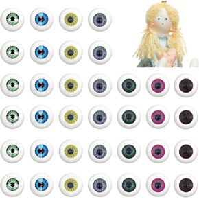 48PCS 22mm Halloween Eyeballs 3D 6 Color Realistic Fake Scary Eyeballs Plastic Round Eyeball Acrylic Eyeball for DIY Crafts Doll Bear Making Eyeballs Halloween Props Decorations