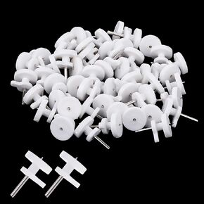 50 PCS Concrete Wall Hooks Push Pins Picture Hangers Wall Hooks Plastic Hardwall Hanger Hooks Invisible Hardware Hanging Hooks 0.39"×0.67" Invisible Nail Hangers for Photos and Albums