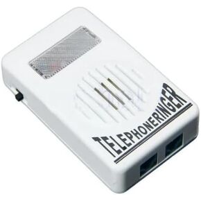 White Telephone Ringer Amplifier Bell Extra-Loud Telephone/Phone Ringer Use Safety Small in Size and Light in Weight, Landline Phones，Telephones and Accessories