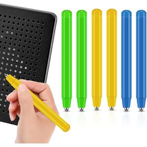 6 Pieces Replacement Magnetic Drawing Pen Replacement Stylus Magnetic Drawing Pen Magnet Replacement Pens for Developing Intelligence and Fostering Creativity A to Z and Numbers 0-9(6, Rose Red)