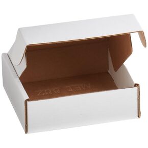 Aviditi White Deluxe Literature Mailing Boxes, 8 x 8 x 2 3/4 Inches, Pack of 50, Crush-Proof, For Shipping, Mailing and Storing