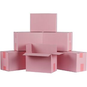 10x6x7 Shipping Boxes, Small Corrugated Cardboard Box for Business Mailing Mailer Moving Packaging, Pink (Pink Pack of 15)