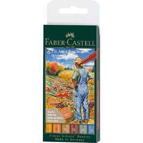 Faber-Castell Art & Graphic Pitt Artist Pen Brush India Ink Pen, Classic, Wallet Of 8, For Art, Craft, Drawing, Sketching, Home, School, University, Colouring