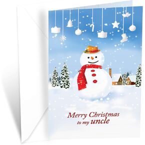 Prime Greetings Christmas Card For Aunt, Made in America, Eco-Friendly, Thick Card Stock with Premium Envelope 5in x 7.75in, Packaged in Protective Mailer