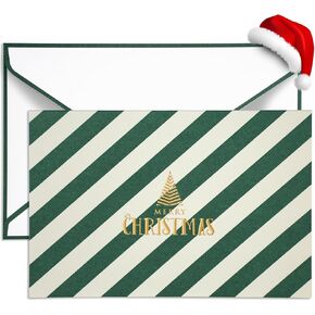 بطاقات عيد الميلاد من AZAZA محاصر مع مغلفات 20 حزمة، بطاقات عيد الميلاد الفارغة المخصصة رقائق الذهب 2024 بطاقات عيد الميلاد، بطاقات معايدة عيد ميلاد سعيد للأحباء - مخطط باللون الأخضر in Kuwait